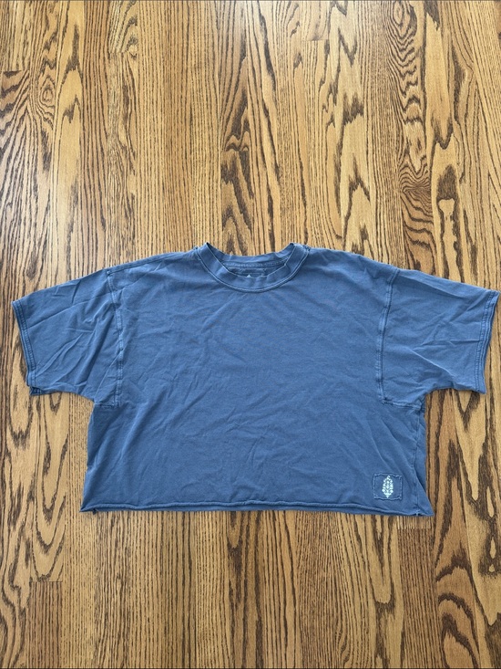 FP Movement by Free People Tops - FP Movement by Free People Washed Blue Cropped Short Sleeve Tee
